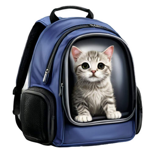 Cat in backpack - icon | sticker