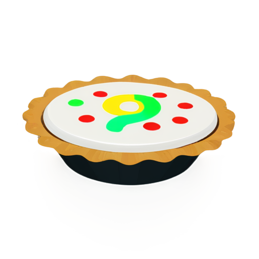 The pie was sprinkled with candies in the shape of the numbers "0" and "1", and there was a pencil stuck diagonally on pie top. - icon | sticker